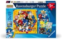 Ravensburger Kinderpuzzle 12001133 - Die Abenteuer von Sonic - 3x49 Teile Sonic