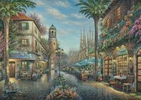 Schmidt 58780 Thomas Kinkade Spanisches Stra&szlig;encaf&eacute;, 1000 Teile Puzzle