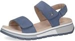 CAPRICE Damen Sandalen flach aus Leder Bequem, Blau (Jeans Nubuc), 37 EU