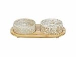 TRIXIE Napf-Set, Keramik/Bambus, 2 &times; 0,3 l/&oslash; 12 cm/30 &times; 6 &times; 15 cm,
