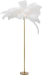 Kare Design Stehleuchte Feather Palm, Wei&szlig;, Federn, 165cm, Stehlampe f&uuml;r