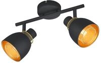 Reality Leuchten Spotbalken Punch R80812032, Metall Schwarz matt/Goldfarbig,...