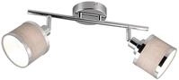 Trio Leuchten Spotbalken Arosa 812100206, Metall Chrom, Schirm Stoff, exkl. 2x...
