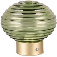 Reality Leuchten LED Akku Tischleuchte Earl R57771115, Metall Messing matt, Glas