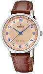 Festina Herren Solar Uhr Analog mit Braunem Lederarmband - Mineralglas mit hoher