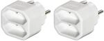 Hama Steckdosenadapter, Doppelpack (2 Eurosteckdosen, Mehrfachstecker,...
