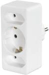 Hama Steckdosenadapter 3-Fach, 2 Euro, 1 Schutzkontakt, ohne Kabel