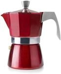 IBILI - Express-Kaffeekocher Evva Red, 3 Tassen, 150 ml, Aluminiumdruckguss, f&uuml;r