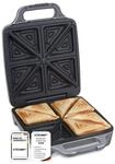 Cloer 6269 Sandwichmaker XXL, 1800 W, f&uuml;r 4 Sandwiches, American Toast,