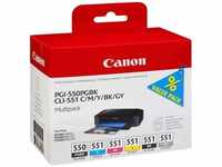 Canon PGI-550 / CLI-551 PGBK/C/M/Y/BK/GY Druckertinte - Multipack mit 6 Tinten...