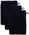 M&ouml;ve Superwuschel Waschhandschuh 15 x 20 cm aus 100% Baumwolle, Black 3er Set