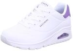 Skechers Damen Uno Pop Back Sneakers, White Durabuck Purple Suede Trim, 38 EU