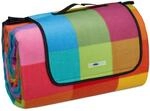 Relaxdays XXL Picknickdecke, 200x300 cm, isoliert, wasserdicht, Karierte Fleece