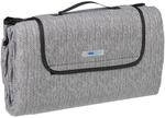 Relaxdays XXL Picknickdecke, 200x200 cm, Fleece Stranddecke, grau