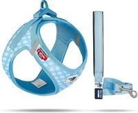 Vest Harness curli Clasp Air-Mesh SkyBlue-Circles S & Leash M