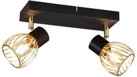Reality Leuchten Spotbalken Ardon R81382080, Metall Schwarz matt/goldfarbig, exkl. 2x