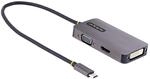 StarTech.com USB C Video Adapter, USB-C auf HDMI DVI VGA Adapter, bis zu 4K 60Hz,