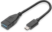 DIGITUS USB 3.0 Anschluss-Kabel - 0.2m - Adapter-Kabel - USB Type-C auf USB Typ...