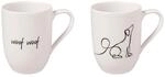 Villeroy & Boch &ndash; Statement Tassen Set "Hund" 2 teilig Wei&szlig;, Schwarz,