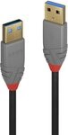 LINDY 36752 2m USB 3.0 Typ A Kabel, Anthra Line