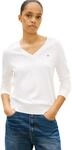 Tommy Hilfiger Damen Pullover Co Jersey Stitch Sweater V-Ausschnitt, Wei&szlig;...