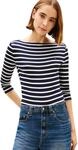 Tommy Hilfiger Damen Langarmshirt New Cody Slim U-Boot-Ausschnitt, Mehrfarbig...