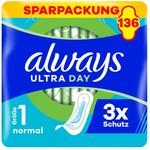 Always Ultra Binden Damen Gr. 1, Normal, 136 Damenbinden ohne Fl&uuml;gel (4 x 34 St&uuml;ck)