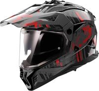 LS2, Motorrad-Crosshelm PIONEER II CRAZY Matt Black Red, S