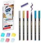 edding 1340 Metallic Pinselstift - 6er-Set - flexible Pinselfeder 1-6 mm -...