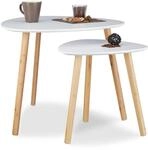 Relaxdays Satztisch 2er Set, platzsparende Beistelltische im nordischen Design,