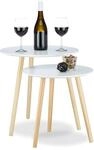 Relaxdays Beistelltisch 2er Set skandinavisch, 70er Design, Nachttische,...