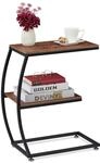 Relaxdays Beistelltisch, 2 Ablagen, C-Form, Industrial Design, Sofatisch Metall...