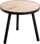 HAKU Beistelltisch rund Eiche hell schwarz MDF Metall runder Couchtisch - Ma&szlig;e: H 37