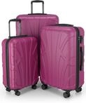 suitline - 3er Koffer-Set Trolley-Set Rollkoffer Hartschalen-Koffer Reisekoffer, TSA,