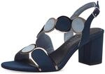 MARCO TOZZI Damen Sandalen mit Absatz mit Verstellbarem Riemen Vegan, Blau (Navy
