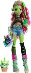 Monster High Venus McFlytrap-Puppe mit Pflanzenmonstertier Katze Chewlian und