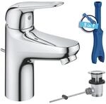 GROHE Swift, Waschtischarmatur, wassersparend (Wasserhahn f&uuml;r das Bad,...
