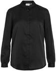 Vila Damen Viellette Satin L/S Shirt/Su - Noos Bluse,Schwarz44