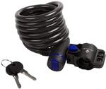 M-Wave Autom.-Spiralkabelschlo&szlig;, 1800 x 10 mm, smoke, mit Clip-on-Halter f&uuml;r