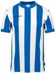 uhlsport Unisex Retro Stripe Kurzarm T-Shirt, Azurblau/Wei&szlig;, M EU