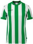 uhlsport Unisex Retro Stripe Kurzarm T-Shirt, Gr&uuml;n/Wei&szlig;, 164 EU