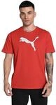 Puma Herren Teamrise Logo Jersey Baumwolle T-Shirts, Puma Red-Puma White, XXL EU