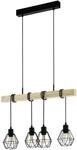 EGLO Pendellampe Townshend 5, 4 flammige Vintage Pendelleuchte im Industrial...