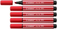 STABILO - Premium-Filzstift mit dicker Keilspitze - Pen 68 MAX - 5er Pack -...