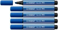 STABILO - Premium-Filzstift mit dicker Keilspitze - Pen 68 MAX - 5er Pack -