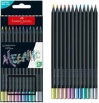 Faber-Castell 116415 - Bleistifte Set Black Edition Metallic, 12 Farbstifte,