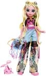 Monster High Lagoona Blue Puppe in Mesh-T-Shirt und Cargohose mit Haustierfisch
