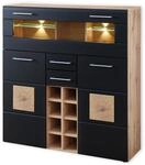 Stella Trading SONATE Barschrank in Eiche Altholz Optik, Schwarz - Modernes...