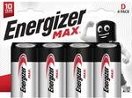Energizer Max Batterien D (4 St&uuml;ck) - 1.5V LR20 - F&uuml;r Taschenlampen und...