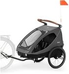 hauck Dryk Duo, Melange Grey - 2in1 Fahrradanh&auml;nger & Kinderwagen f&uuml;r 2 Kinder ab 6